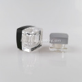 Confezione cosmetica acrilica di lusso a forma quadrata in argento chiaro